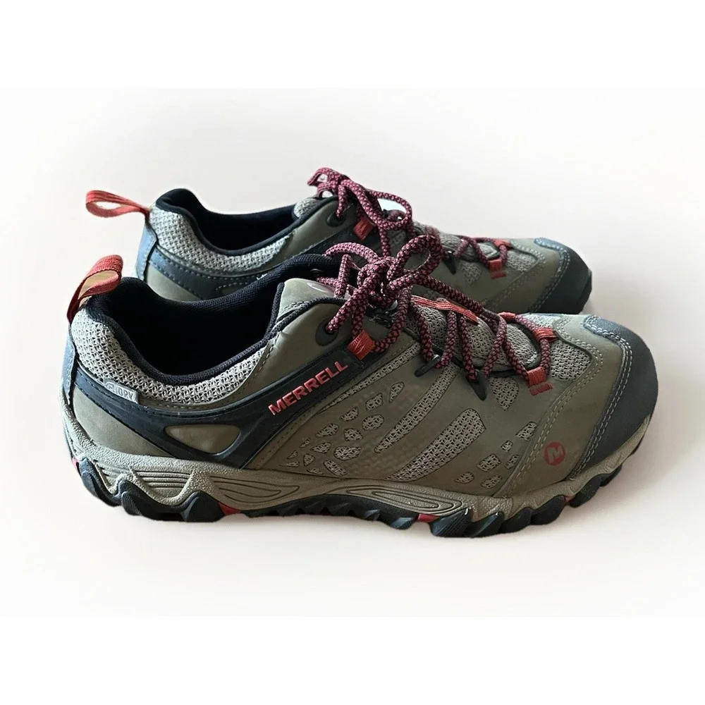 Merrell All Out Blaze Brown/Red Vent Mid Waterproof Hiking Boots Women's Size 11 - Picture 2 of 10